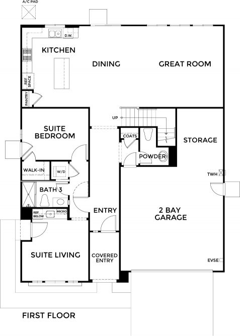 Saddlewood Floor plan Residence 2435 First Floor