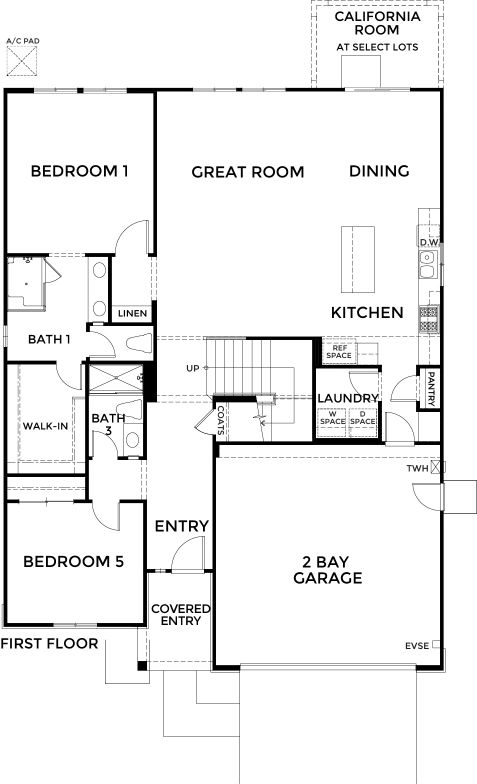 Saddlewood Floor plan Residence 2537 First Floor