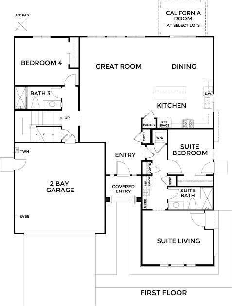 Saddlewood Floor plan Residence 2929 First Floor